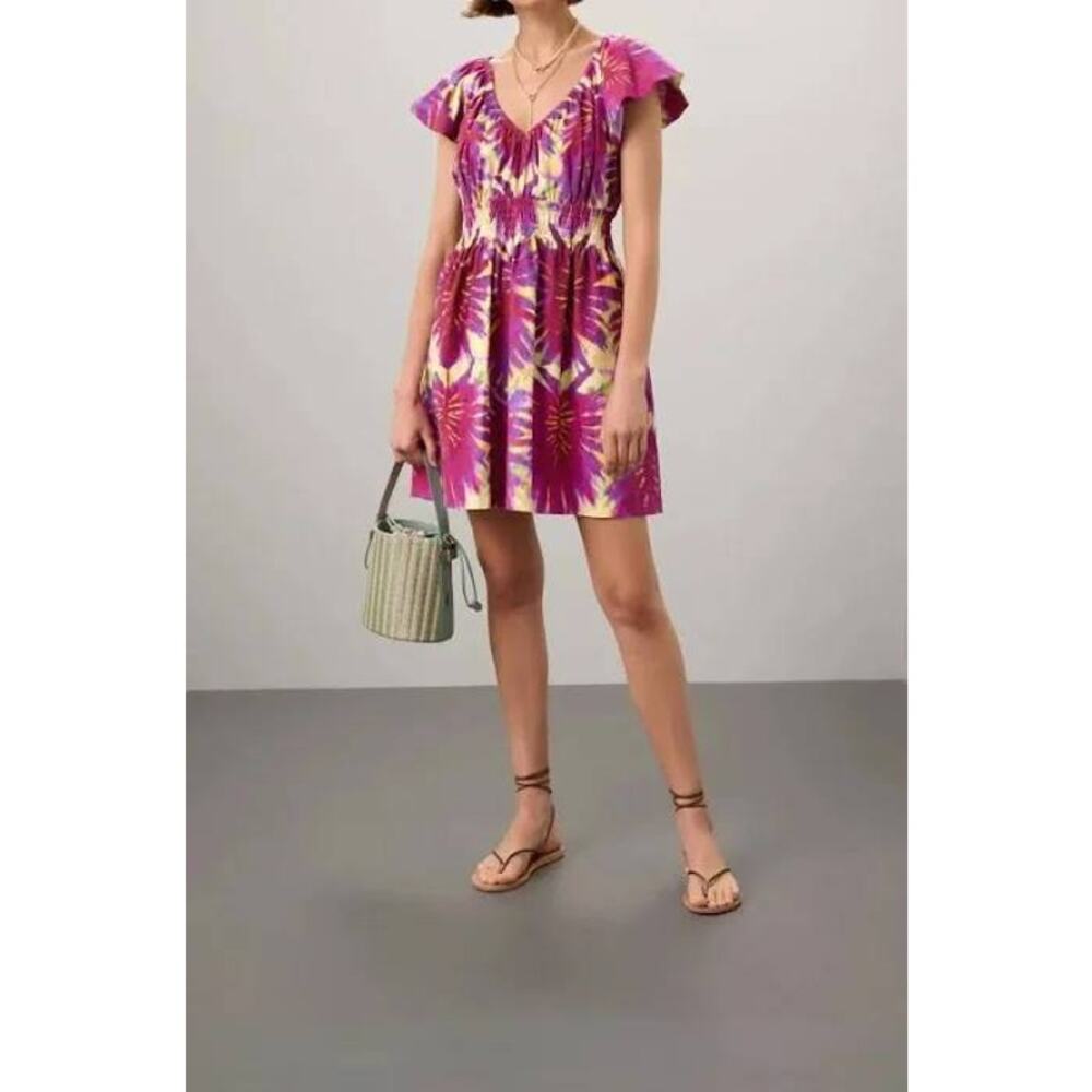 Marie Oliver Emilia Mini Dress in Tie Dye Purple Boysenberry XS NEW Whimsy Boho - Picture 2 of 7